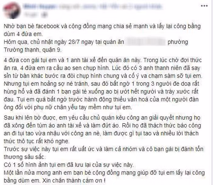 Câu chuyện được chia sẻ lên mạng xã hội.