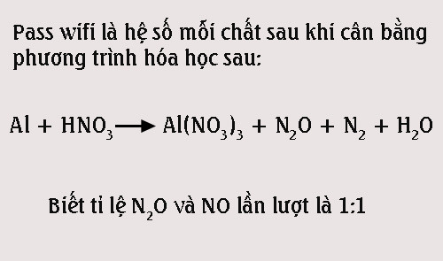 Pass wifi là hệ số mỗi chất sau khi cần bằng phương trình hóa học.