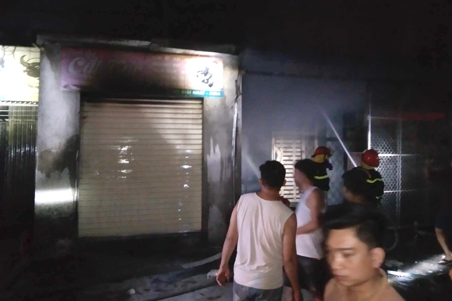 Hiện trường vụ cháy. (Ảnh: Xuân Hòa) Hiện trường vụ cháy. (Ảnh: Xuân Hòa)