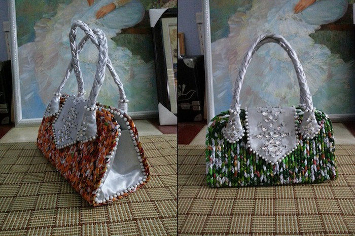 Chiêm ngưỡng bộ sưu tập túi xách tuyệt đẹp làm từ bao mì gói của thầy giáo miền Tây ảnh 10 Chiêm ngưỡng bộ sưu tập túi xách tuyệt đẹp làm từ bao mì gói của thầy giáo miền Tây ảnh 10