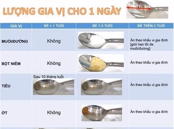 Cách nêm gia vị theo từng độ tuổi ảnh hưởng rất nhiều đến sức khỏe của bé.