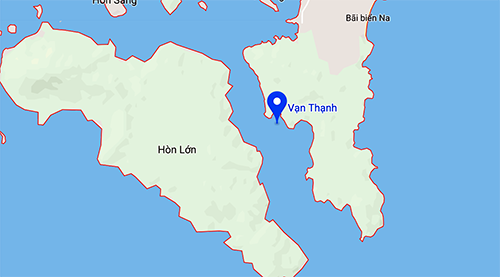 Khu vực nhóm du khách bị sóng biển cuốn. Ảnh:Google maps. Vị trí địa phương mànhóm khách bị sóng biển cuốn. Ảnh: Google maps
