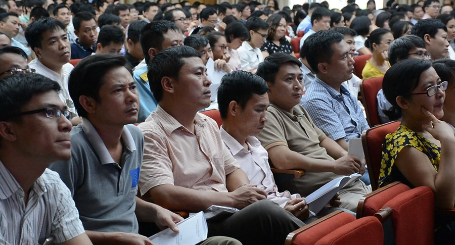 Tập huấn kỹ càng cho các cán bộ làm công tác thi của Trường ĐH Bách khoa Hà Nội. Ảnh: CCPR Coi thi ở vùng sâu, nhiều giảng viên ăn ở nhờ nhà dân