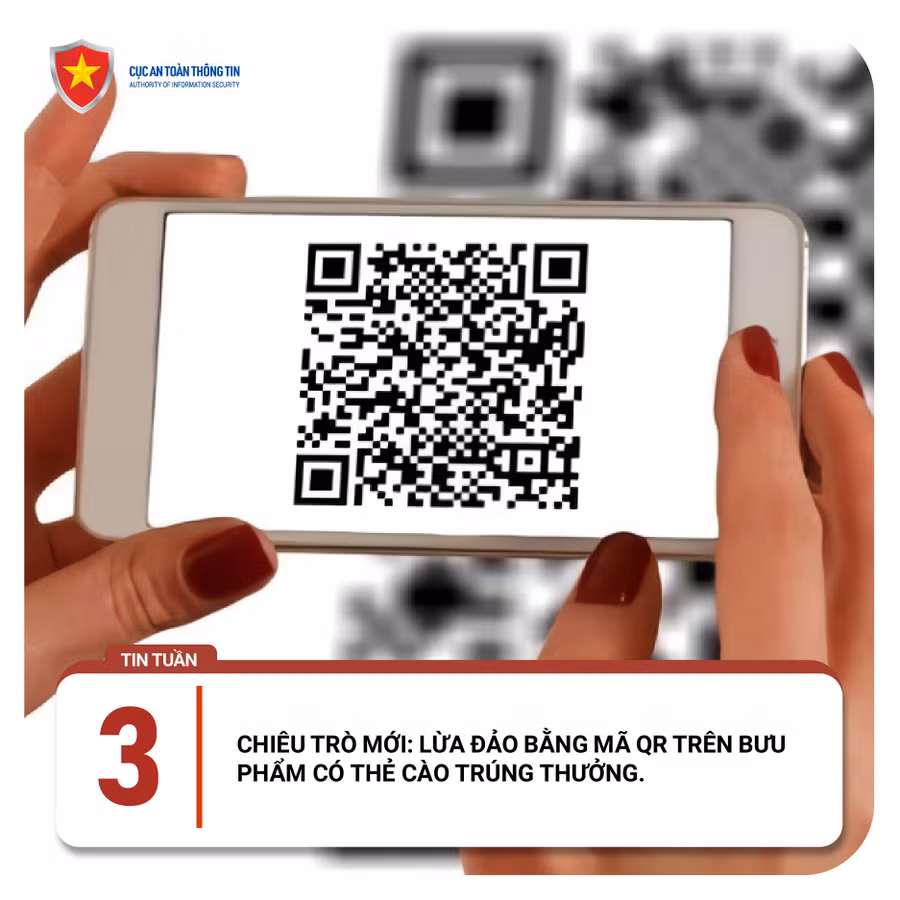 Lừa đảo bằng mã QR trên bưu phẩm.