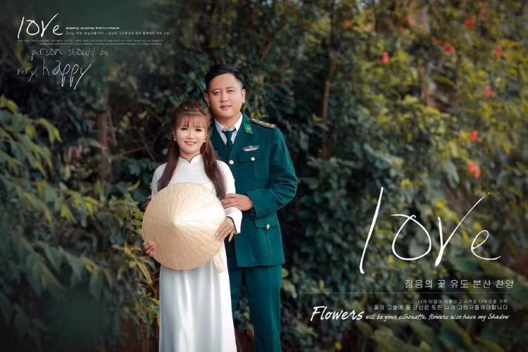 Cô Trần Thị Hiền và Trung úy Võ Thái Đức đã sẵn sàng cho đám cưới. Ảnh: NVCC