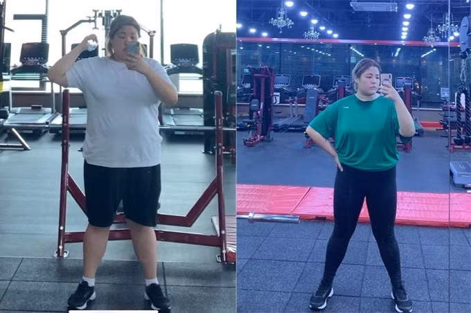 Cô nàng đều đặn đến phòng tập mỗi ngày.