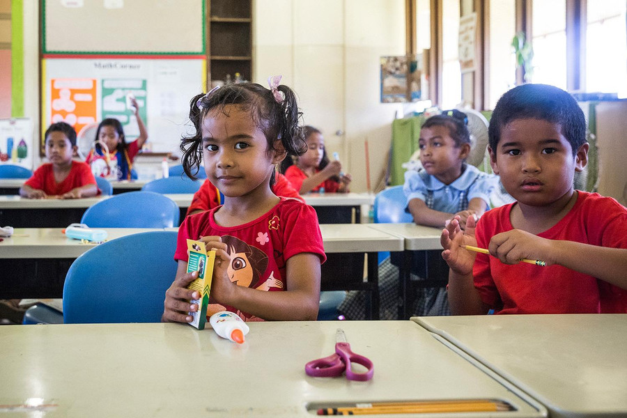 Palau duy trì tỷ lệ nhập học cao cho trẻ em gái. Ảnh: Unicef. Palau duy trì tỷ lệ nhập học cao cho trẻ em gái. Ảnh: Unicef.