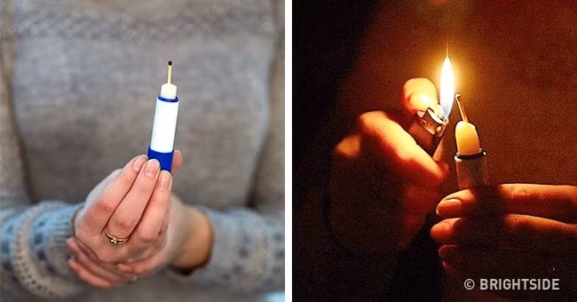 Nếu cần ánh sáng mà không có nến, hãy cắm que diêm lên thỏi son dưỡng.