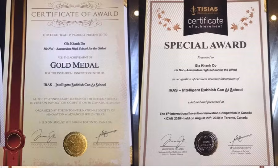 Hai học sinh trường Amsterdam đạt giải đặc biệt ICAN2020 nhờ sáng chế bảo vệ môi trường ảnh 2