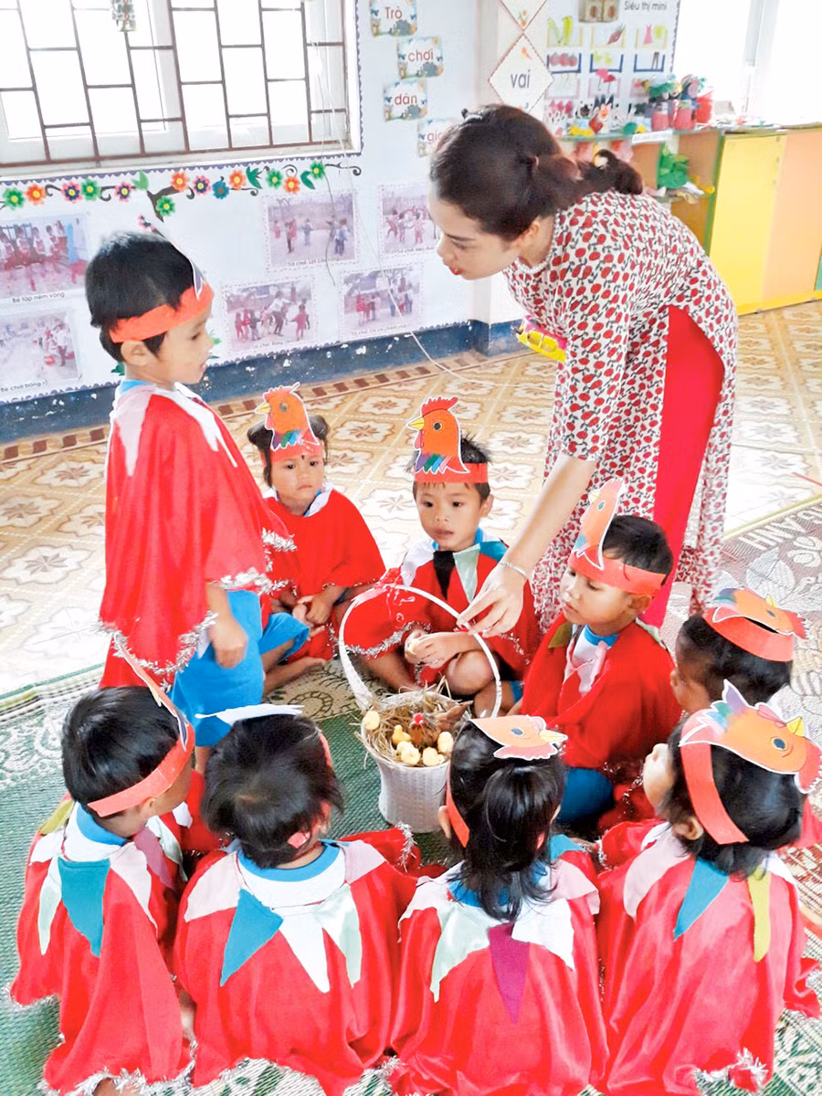 Cô trò Trường Mầm non xã Hướng Linh, Hướng Hóa, Quảng Trị