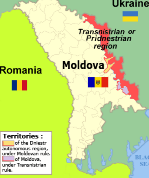 Transnistria nằm giữa Romania, Moldova và Ukraine, cách thành phố Odessa gần 70km