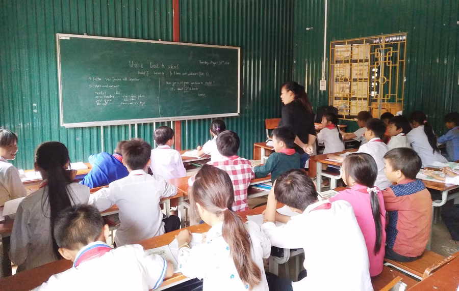 Phòng học tại Trường PTDTBT THCS Khao Mang (Yên Bái)