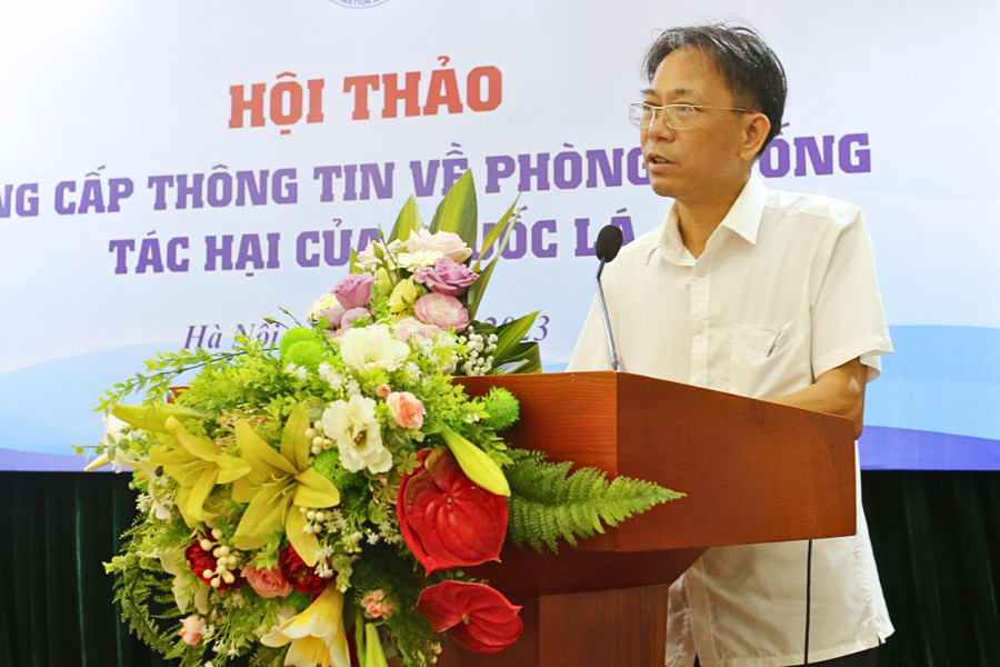Ông Hồ Hồng Hải – Phó Vụ trưởng Vụ Pháp chế, Bộ Thông tin và Truyền thông phát biểu khai mạc hội thảo.