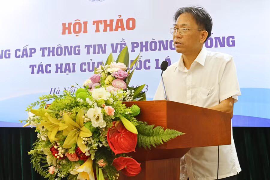 Ông Hồ Hồng Hải – Phó Vụ trưởng Vụ Pháp chế, Bộ Thông tin và Truyền thông phát biểu khai mạc hội thảo.