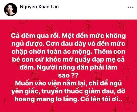 Nữ siêu mẫu chia sẻ về tình trạng cô đang gặp phải.