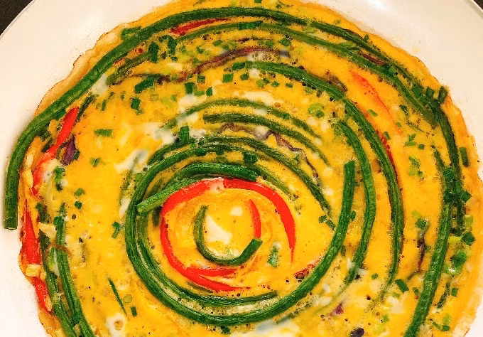 Trứng chiên đậu đũa giòn sật vui miệng