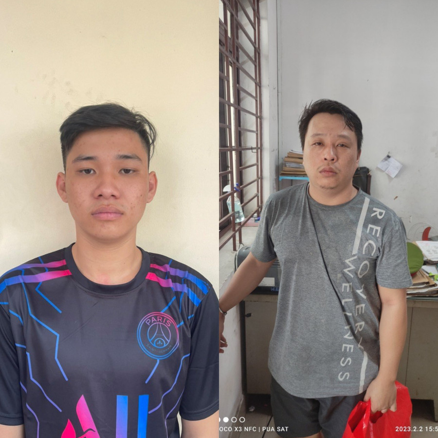 Hai đối tượng bị công an bắt giữ.
