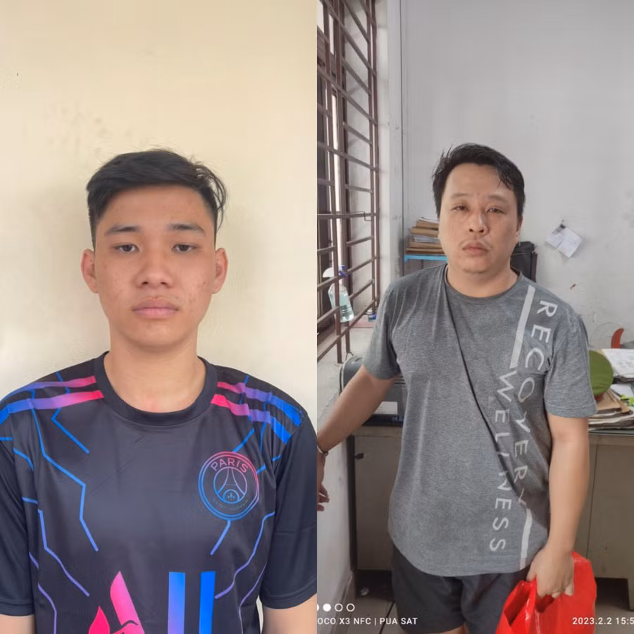 Hai đối tượng bị công an bắt giữ. Hai đối tượng bị công an bắt giữ.