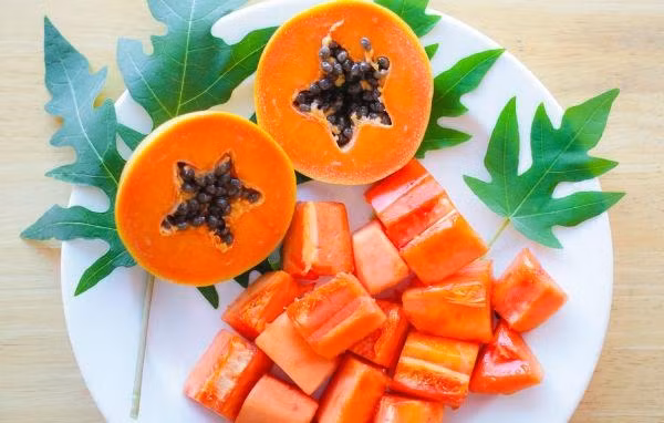 Đu đủ không chỉ là thứ quả bổ dưỡng mà còn có tác dụng làm đẹp, tuy nhiên không nên ăn quá nhiều đu đủ một lúc dễ gây rối loạn tiêu hóa, trướng bụng đầy hơi.