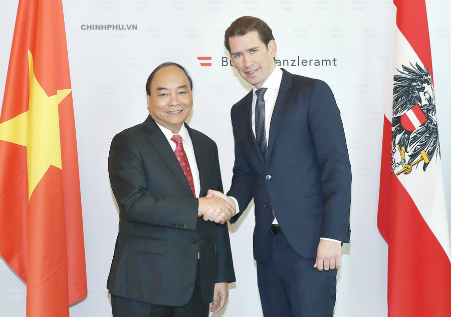 Thủ tướng Nguyễn Xuân Phúc và Thủ tướng Cộng hòa Áo Sebastian Kurz