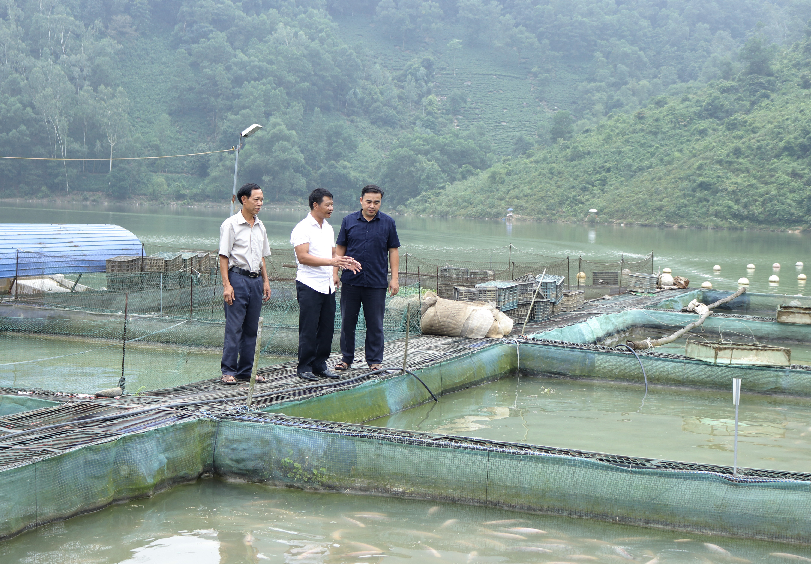 Cán bộ Sở KHCN tỉnh Thái Nguyên kiểm tra mô hình nuôi trai nước ngọt tại hồ Vai Miếu, huyện Đại Từ (Thái Nguyên). Cán bộ Sở KHCN tỉnh Thái Nguyên kiểm tra mô hình nuôi trai nước ngọt tại hồ Vai Miếu, huyện Đại Từ (Thái Nguyên).