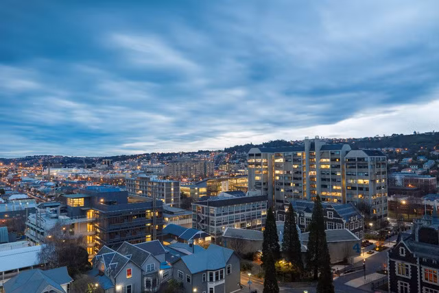 Khung cảnh về đêm thơ mộng ở Dunedin.