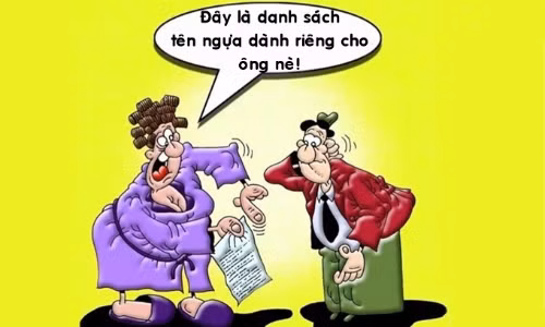 Chồng rùng mình khi vợ đòi đặt tên cho ngựa 