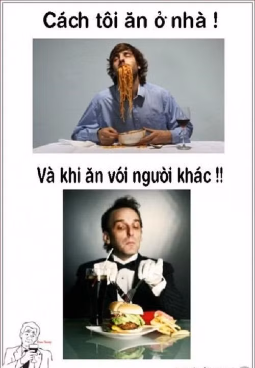 Sự khác biệt khi ăn một mình và khi ăn cùng người khác.