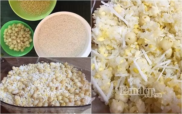 Nấu xôi đỗ xanh sen dừa cho bữa sáng ngày cuối tuần Nau xoi do xanh sen dua cho bua sang ngay cuoi tuan