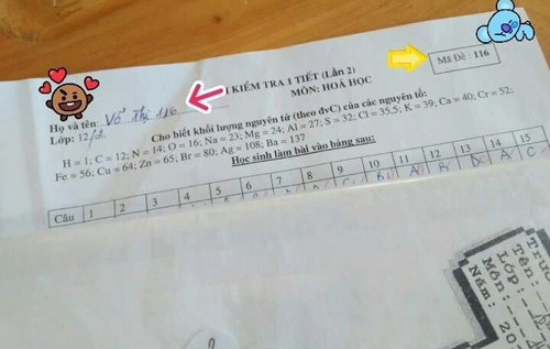 Ngày 1/6 là Quốc tế thiếu nhi, phải chăng học trò này tên Võ Thị Nhi? Ngày 1/6 là Quốc tế thiếu nhi, phải chăng học trò này tên Võ Thị Nhi?