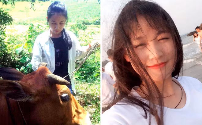 Em Phan Thị Minh đạt 28,5 điểu khối C (ảnh trái).