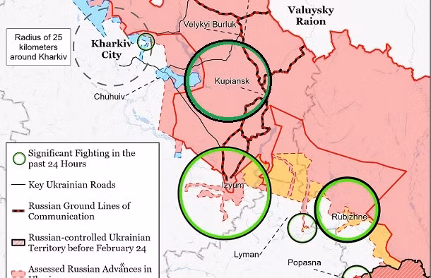 Trọng tâm của Ukraine là tuyến phòng thủ Kupiansk - Izyum - Lyman
