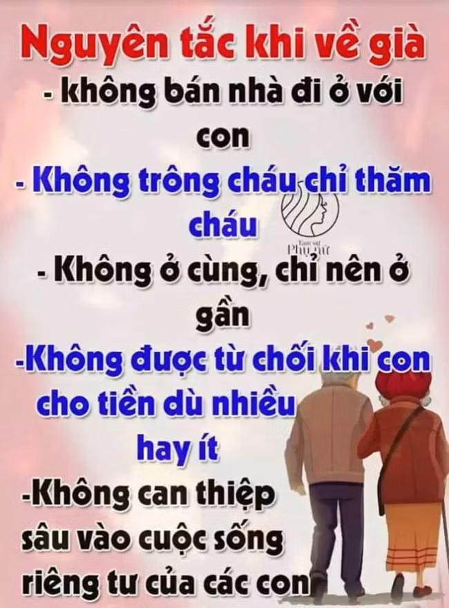 Bức ảnh 5 không được dân mạng chia sẻ nhiều nhất hôm nay: những nguyên tắc đáng suy ngẫm khi về già - Ảnh 1.