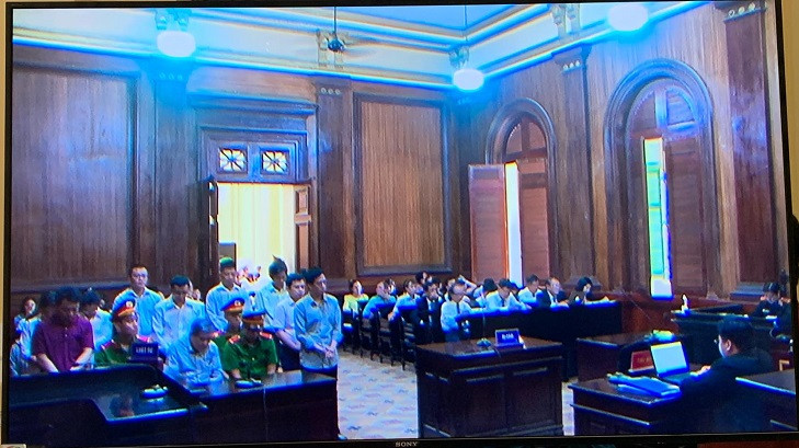 Ảnh chụp màn hình phiên tòa hôm nay. Ảnh chụp màn hình phiên tòa hôm nay.