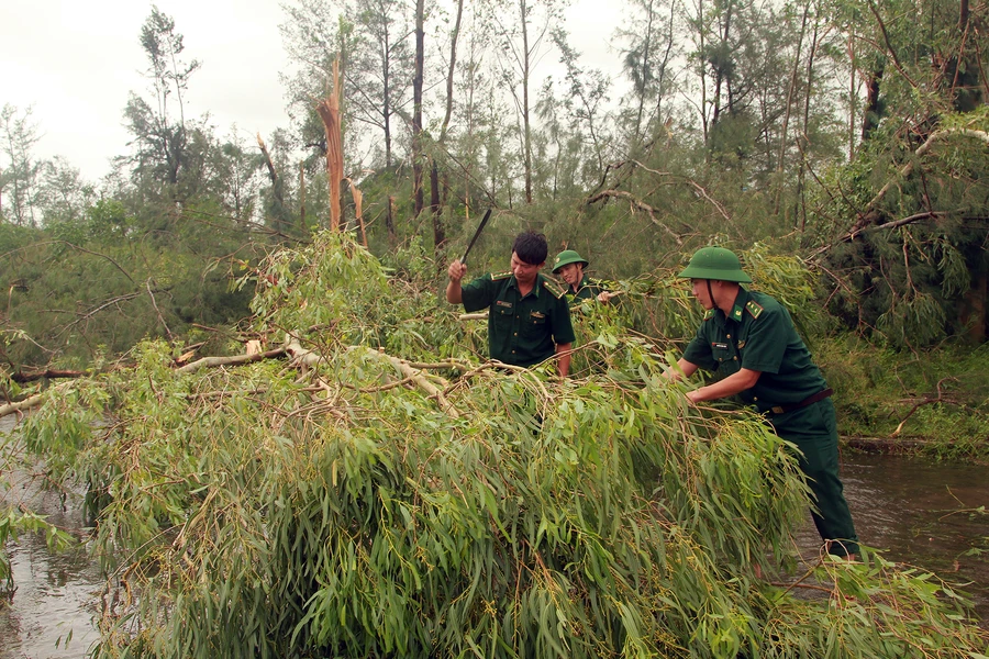 Nghệ An: Đê biển sạt lở, nhiều kiốt kinh doanh ven biển bị san phẳng do bão