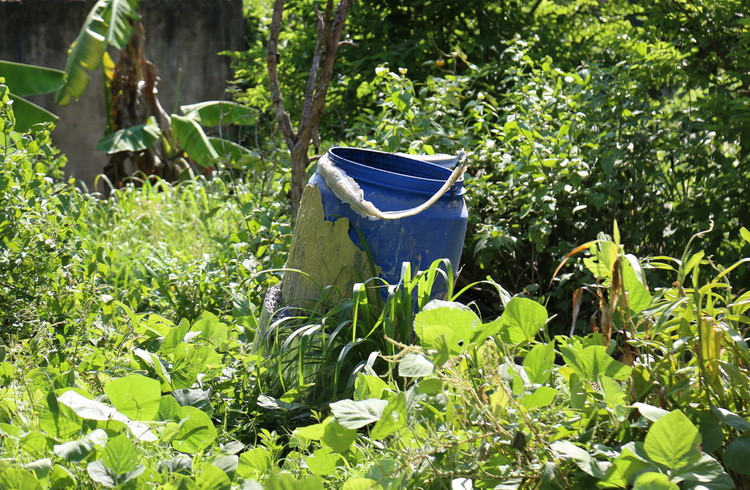 Bình nhựa mà nhóm nghi can dùng để ướp xác nạn nhânnằm trong vườn căn nhà ở xã Hưng Hòa. Ảnh: Phước Tuấn. Bình nhựa mà nhóm nghi can dùng để ướp xác Linh. Ảnh: Phước Tuấn