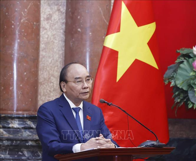 Chủ tịch nước Nguyễn Xuân Phúc phát biểu tại buổi gặp mặt. Ảnh: Thống Nhất/TTXVN Chủ tịch nước Nguyễn Xuân Phúc phát biểu tại buổi gặp mặt. Ảnh: Thống Nhất/TTXVN