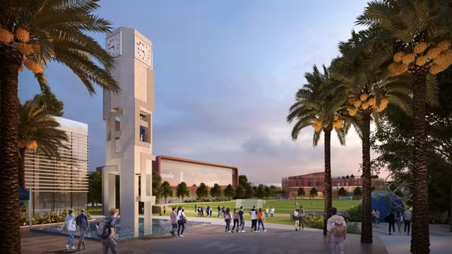 IEC Quảng Ngãi của Tập đoàn giáo dục Nguyễn Hoàng với thiết kế khoáng đạt, rộng rãi và xanh mướt