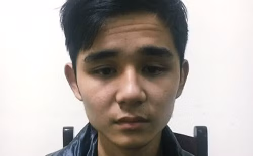 Đối tượng An tại cơ quan Công an.