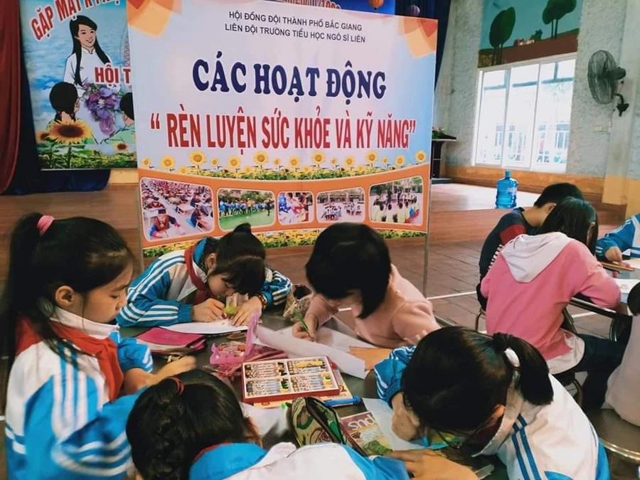 Hoạt động ngoại khoá của HS Trường Tiểu học Ngô Sĩ Liên (thành phố Bắc Giang, tỉnh Bắc Giang). Ảnh: Nhà trường cung cấp.