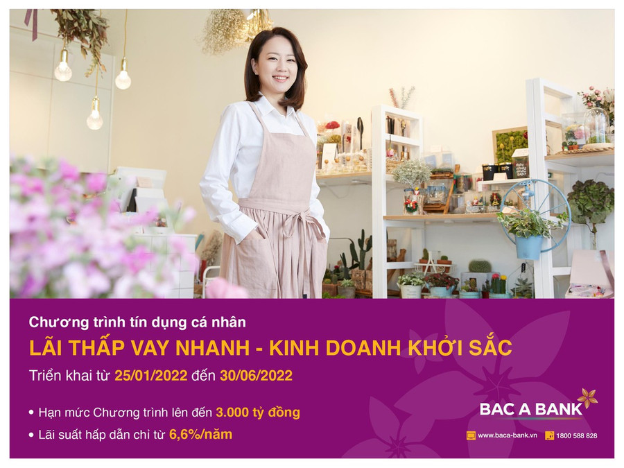  Lãi thấp vay nhanh từ BAC A BANK, khách hàng cá nhân đón cơ hội kinh doanh khởi sắc 