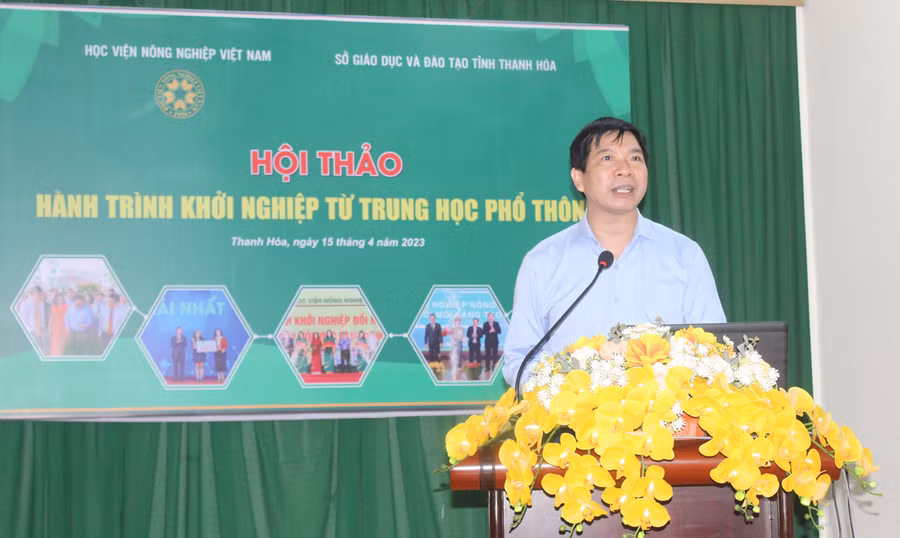 PGS.TS Trần Văn Thức - Giám đốc Sở GD&ĐT Thanh Hóa phát biểu. Ảnh: LT. PGS.TS Trần Văn Thức - Giám đốc Sở GD&ĐT Thanh Hóa phát biểu. Ảnh: LT.