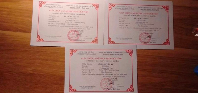 Việt Hà luôn có thành tích đáng nể trong học tập.