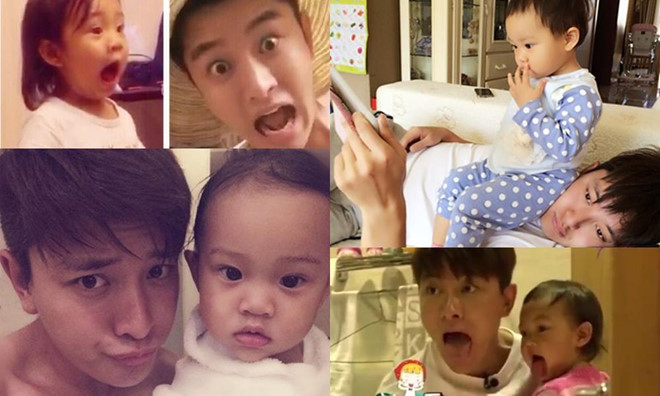 Anh cũng thường xuyên khiến cô con gái cưng bật khóc vì bị ngã khi đùa quá trớn hoặc dạy con những biểu cảm kỳ lạ. Nam diễn viên coi con gái như bạn bè để chơi đùa cùng. Nhờ vậy mà Điềm Hinh rất hoạt bát. Nhung sao nam Trung Quoc co cach day con khong giong ai hinh anh 4