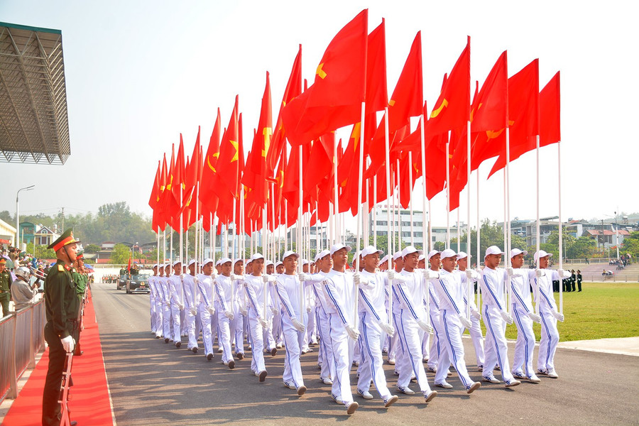 Khối cờ Đảng, cờ Tổ quốc. Khối cờ Đảng, cờ Tổ quốc.