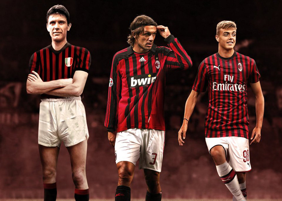 Sau Cesare và Paolo, Daniel (ngoài cùng bên phải) là truyền nhân đời thứ ba nhà Maldini ở AC Milan. Sau Cesare và Paolo, Daniel (ngoài cùng bên phải) là truyền nhân đời thứ ba nhà Maldini ở AC Milan.