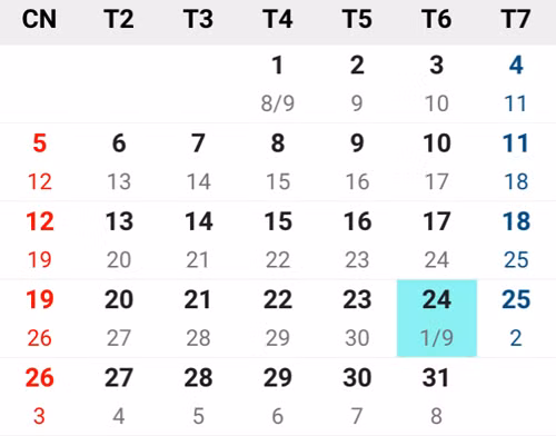 Cách tính tháng nhuận âm lịch