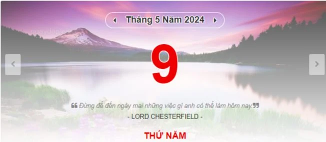 Lịch âm hôm nay - Xem lịch âm ngày 9/5