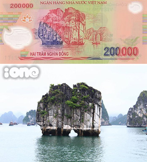 Hòn Đỉnh Hương ở Vịnh Hạ Long, Quảng Ninh. nhung-dia-danh-in-tren-tien-viet-khong-phai-ai-cung-biet-9