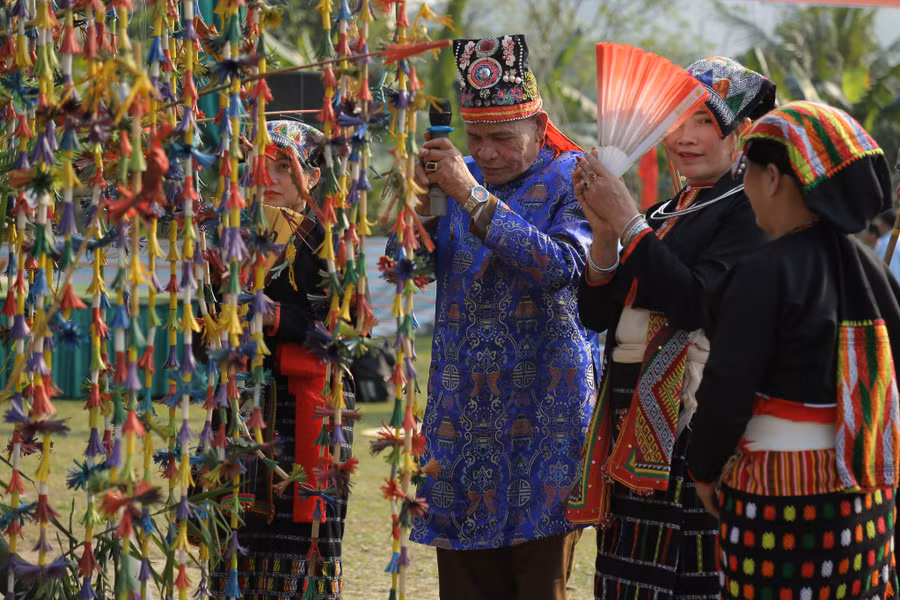 Cây bông được xem là linh hồn trong lễ hội Kin Chiêng Boọc Mạy. (Ảnh: NT).